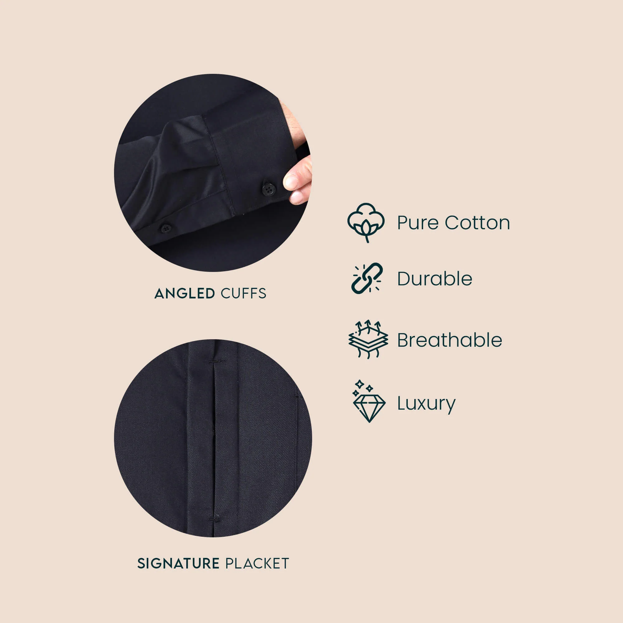 Alfred Black Shirt With Signature Concealed Placket - Image 2