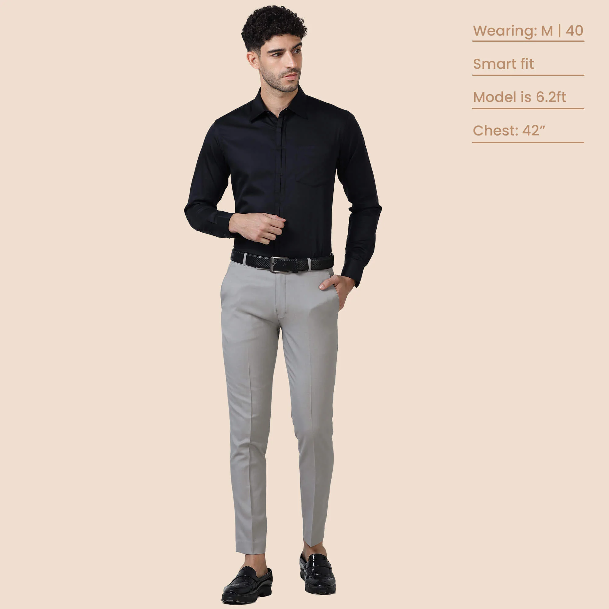 Alfred Black Shirt With Signature Concealed Placket - Image 8