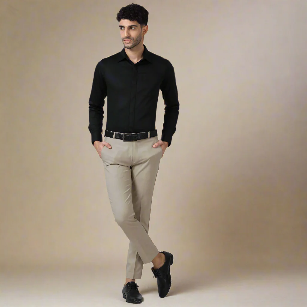 Bennet Black Shirt With Concealed Placket - Image 8