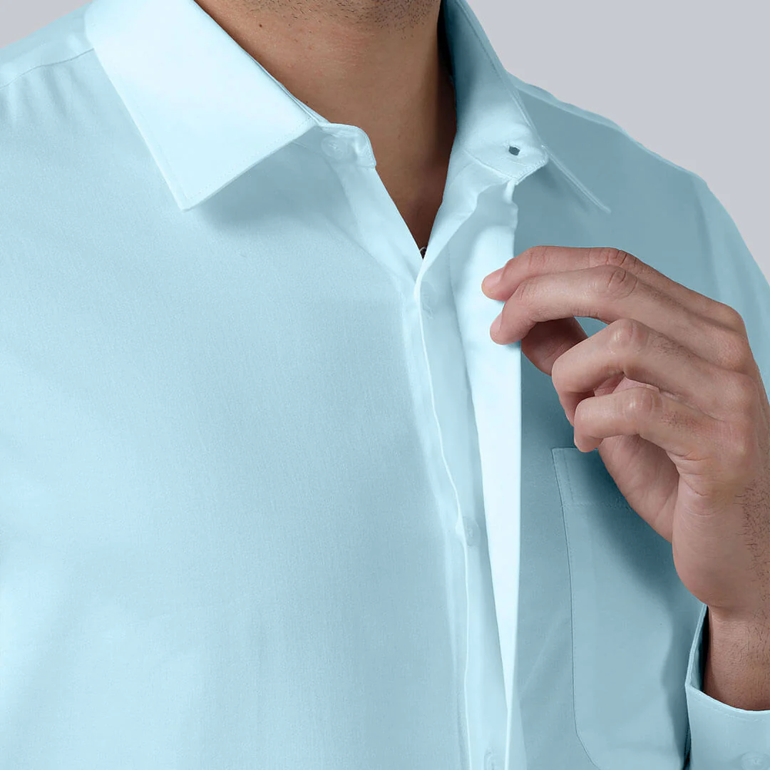 Bennet Sky Blue Shirt With Concealed Placket - Image 2