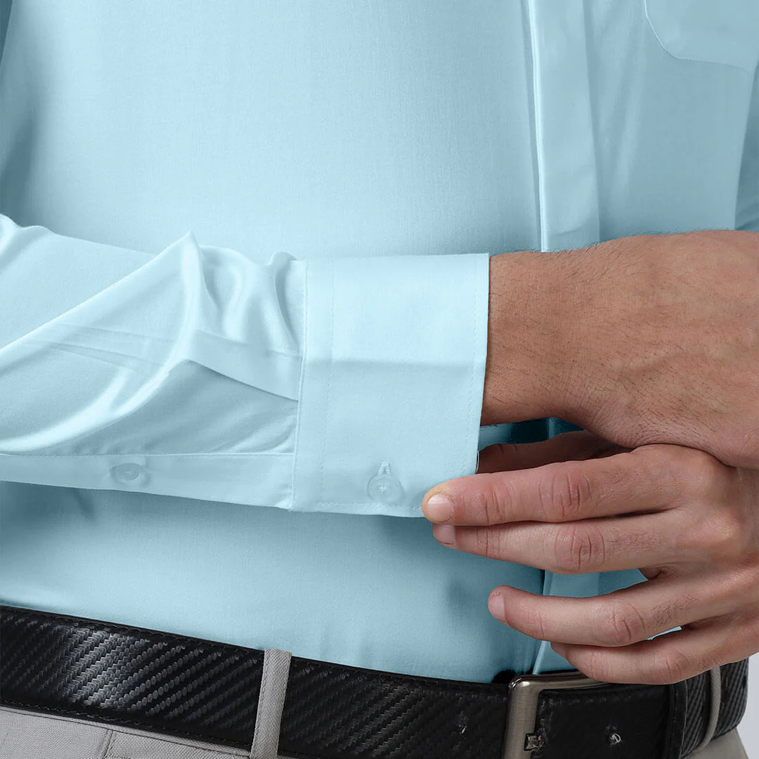 Bennet Sky Blue Shirt With Concealed Placket - Image 3