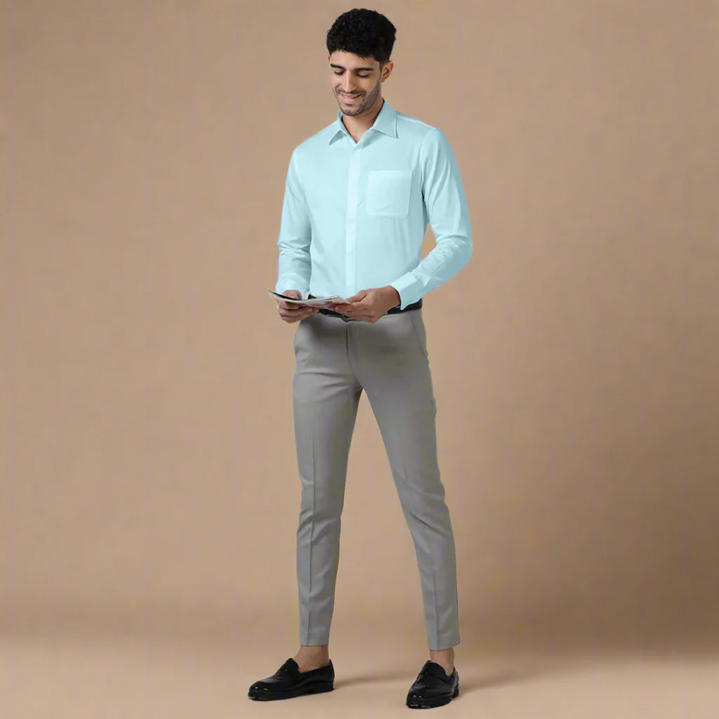 Bennet Sky Blue Shirt With Concealed Placket - Image 6