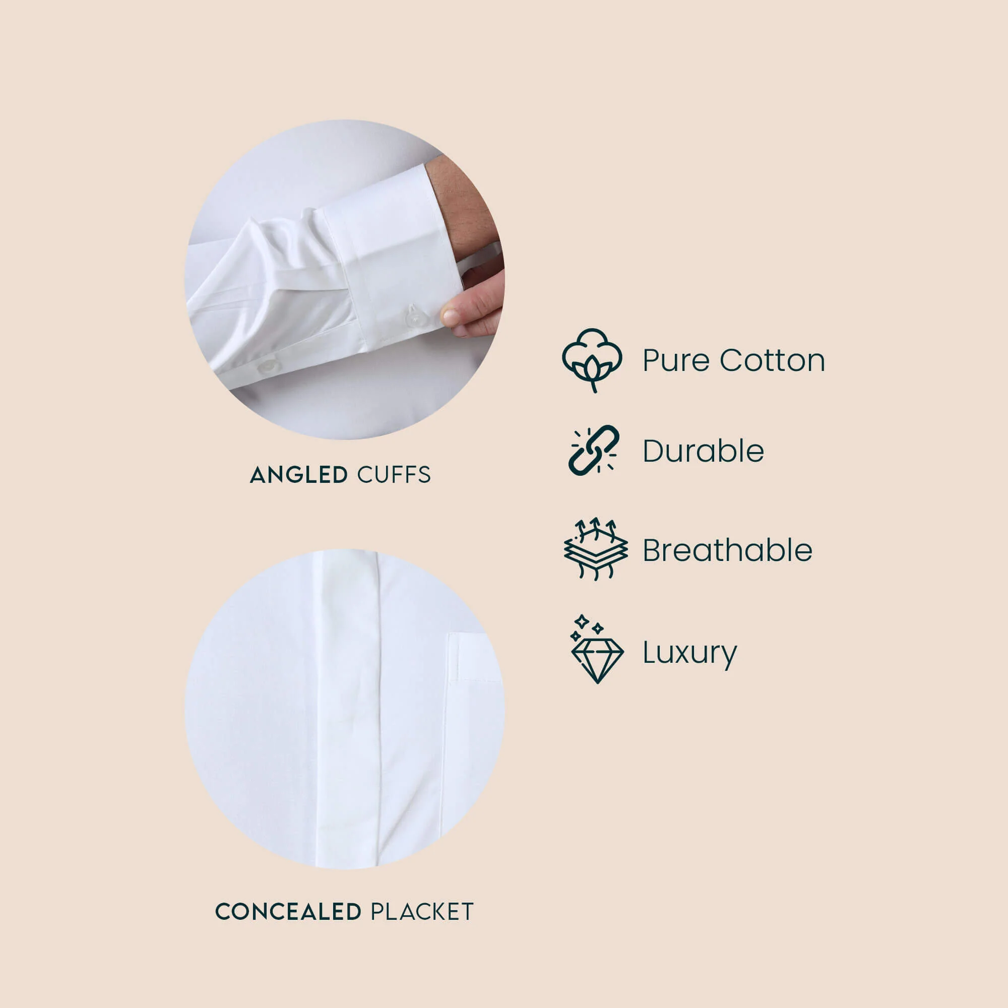 Bennet White Shirt With Concealed Placket - Image 2