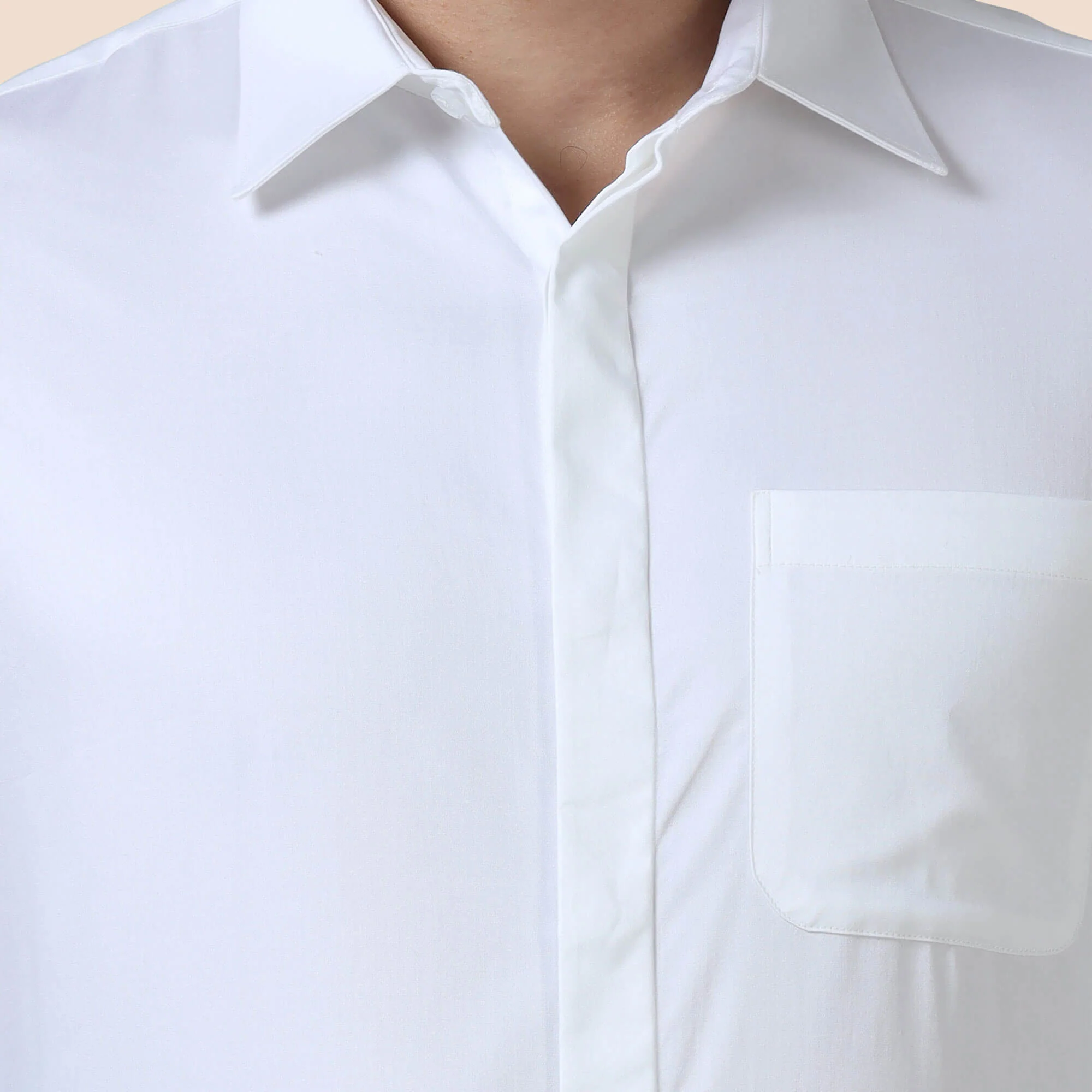 Bennet White Shirt With Concealed Placket - Image 5