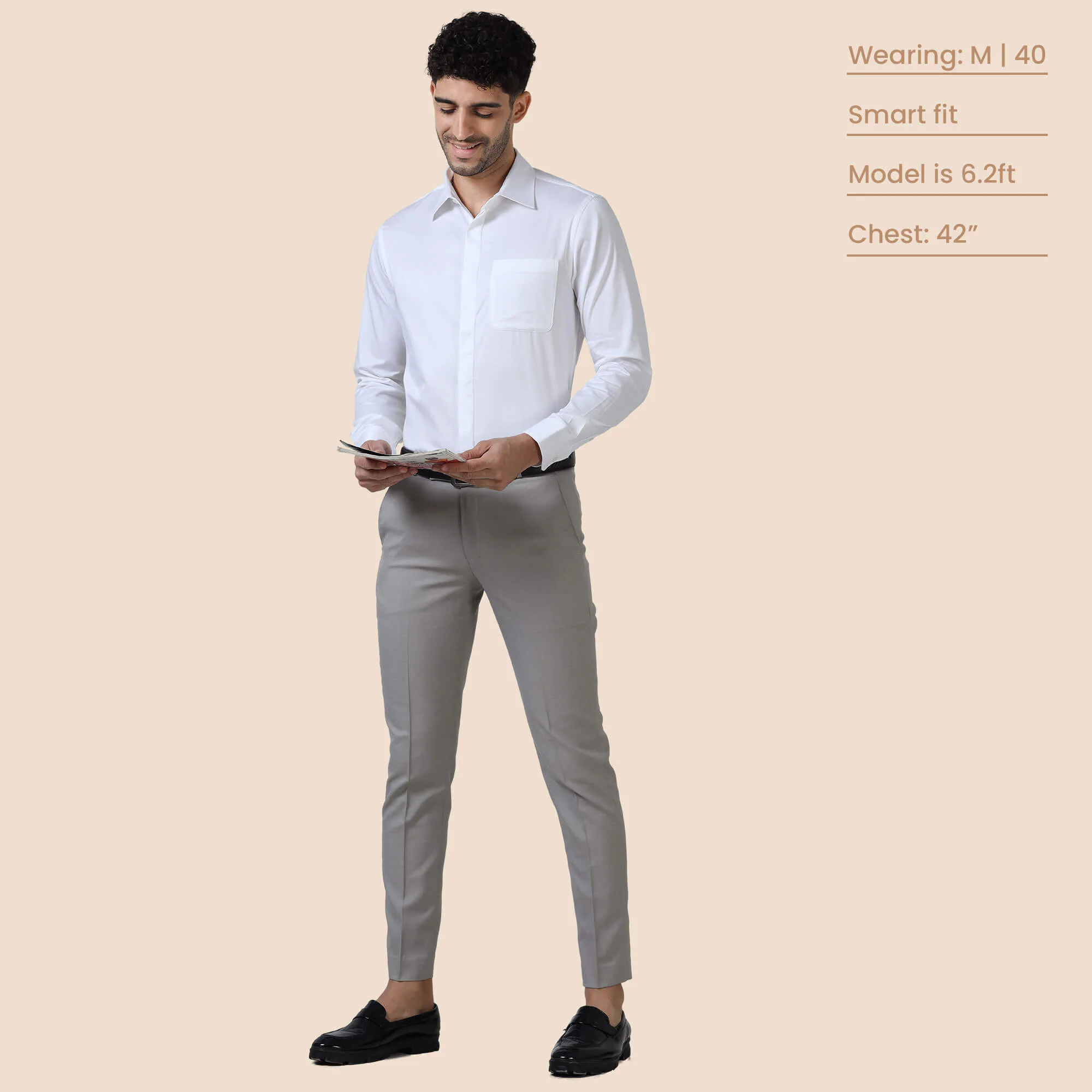 Bennet White Shirt With Concealed Placket - Image 8