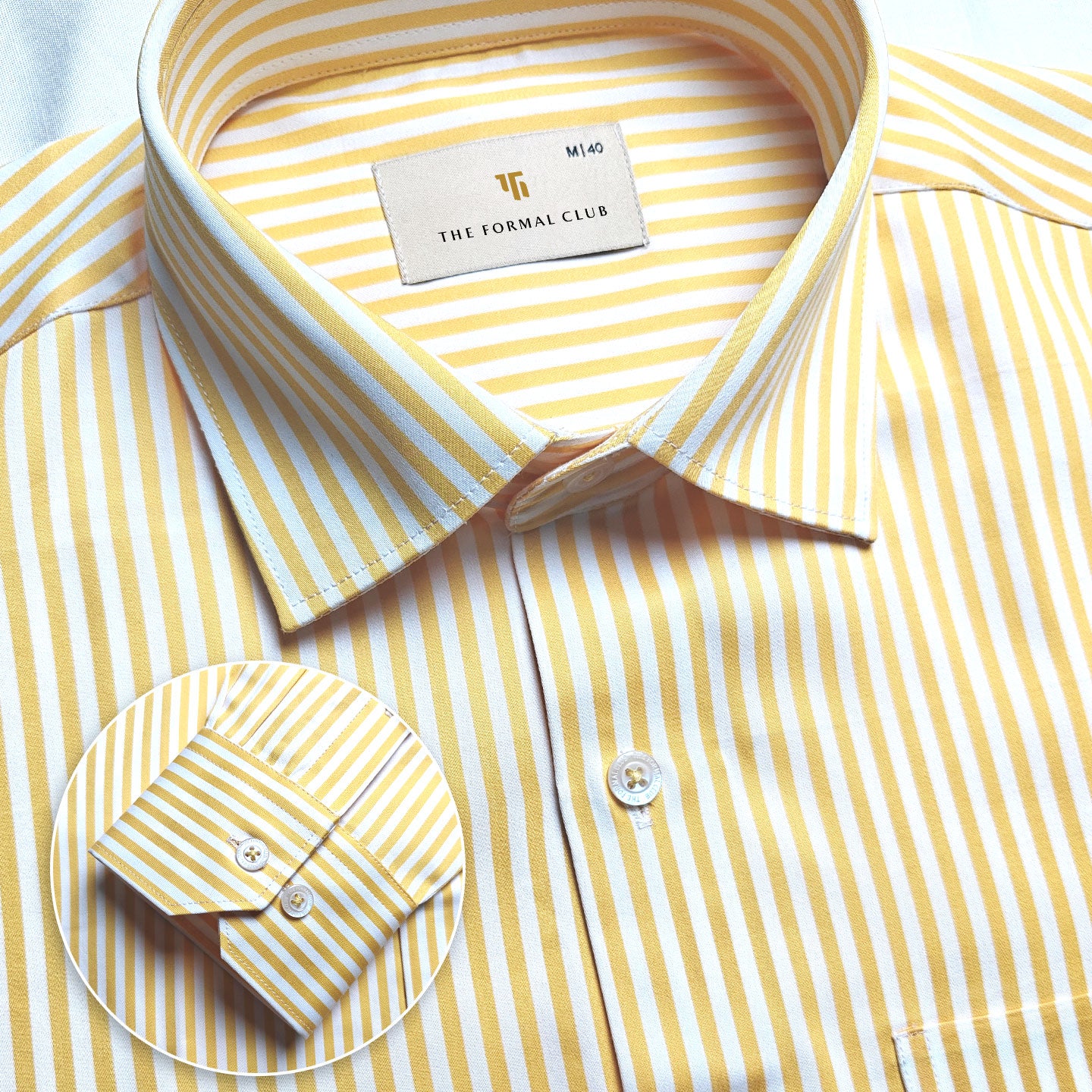 Boardroom Bengal Stripes Shirt In Buttercup - Image 6