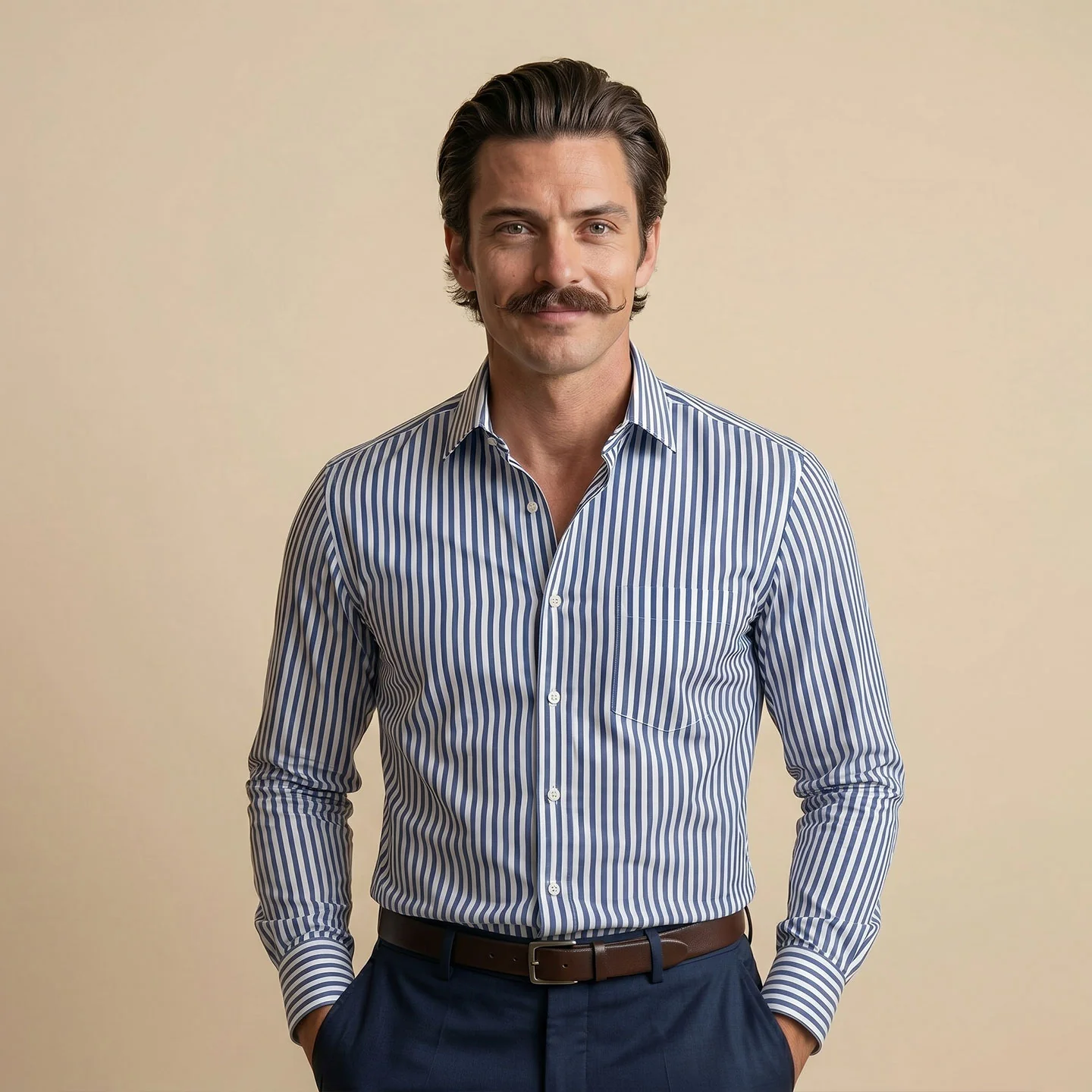 Boardroom Bengal Stripes Shirt In Indigo - Image 5