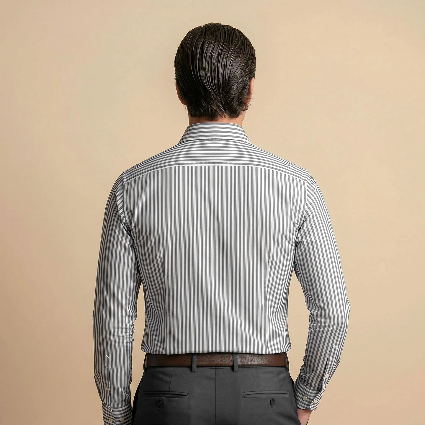 Boardroom Bengal Stripes Shirt In Space Grey - Image 6