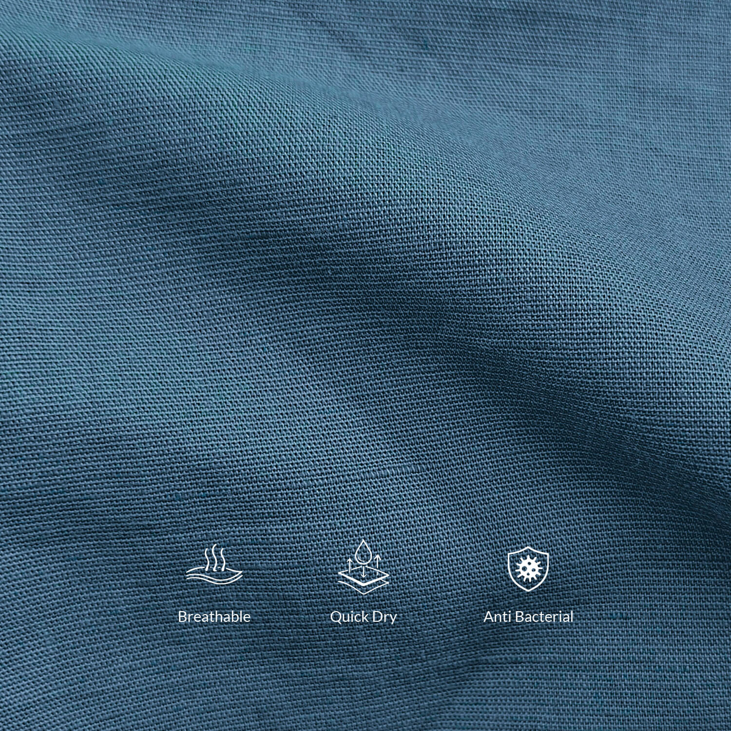 Breeze Linen Full Sleeves Shirt In Denim - Image 2