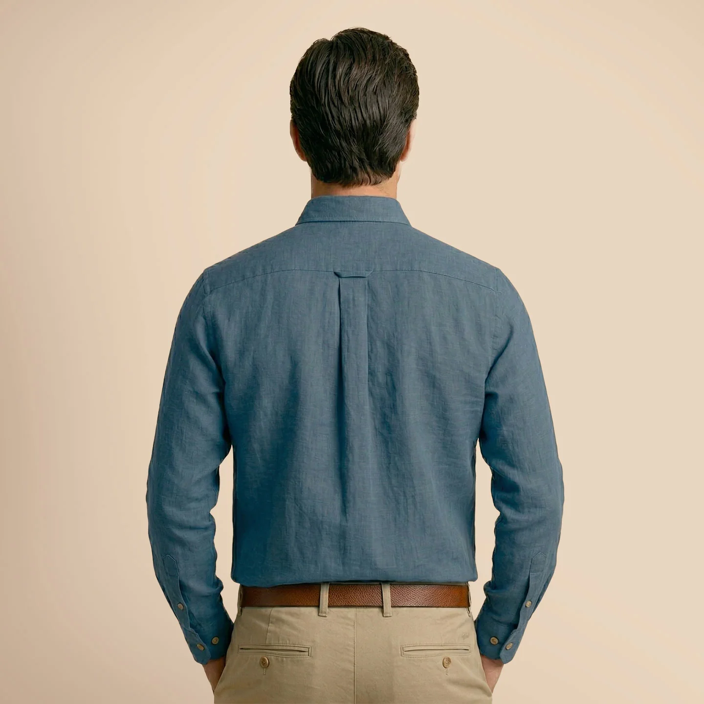 Breeze Linen Full Sleeves Shirt In Denim - Image 4