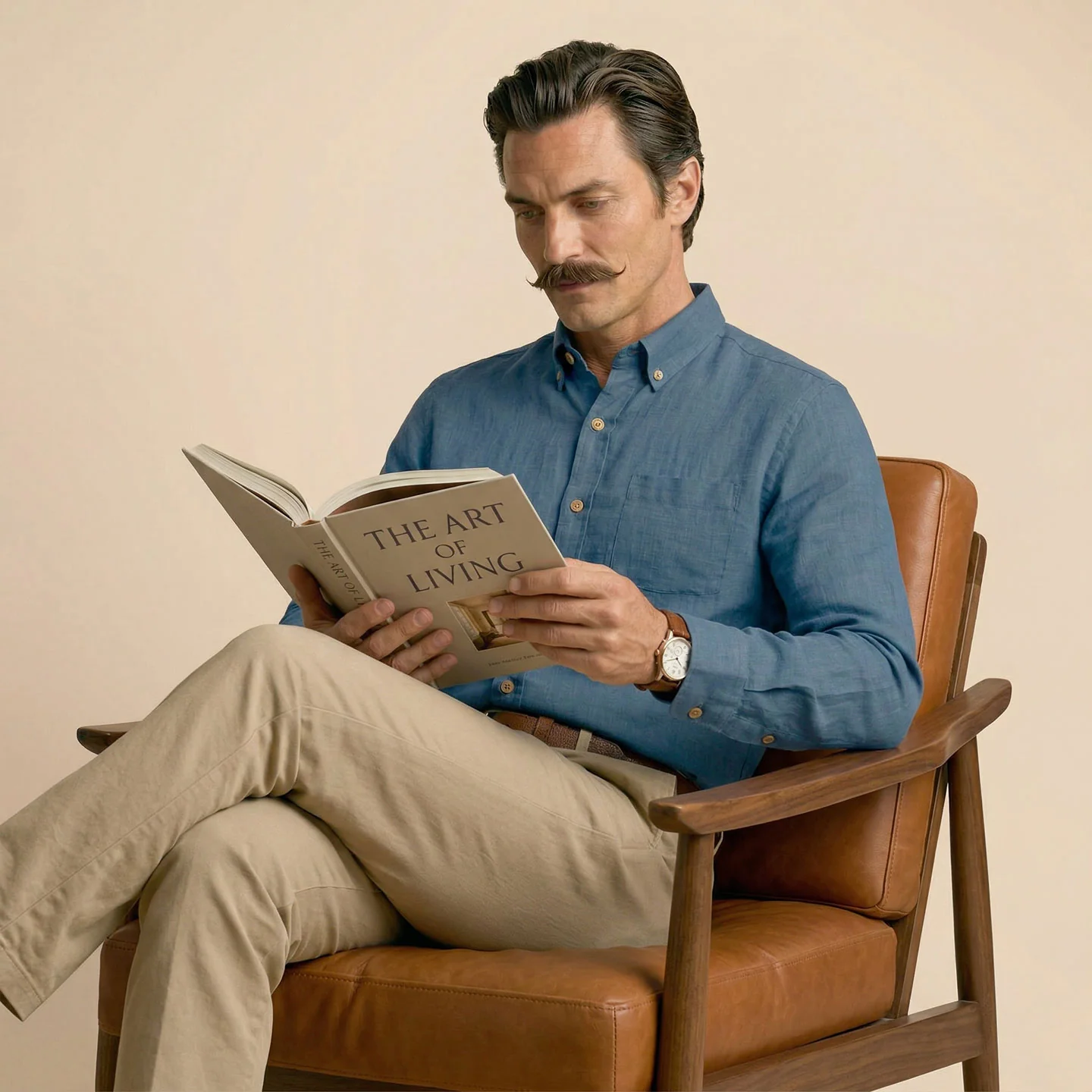Breeze Linen Full Sleeves Shirt In Denim - Image 5