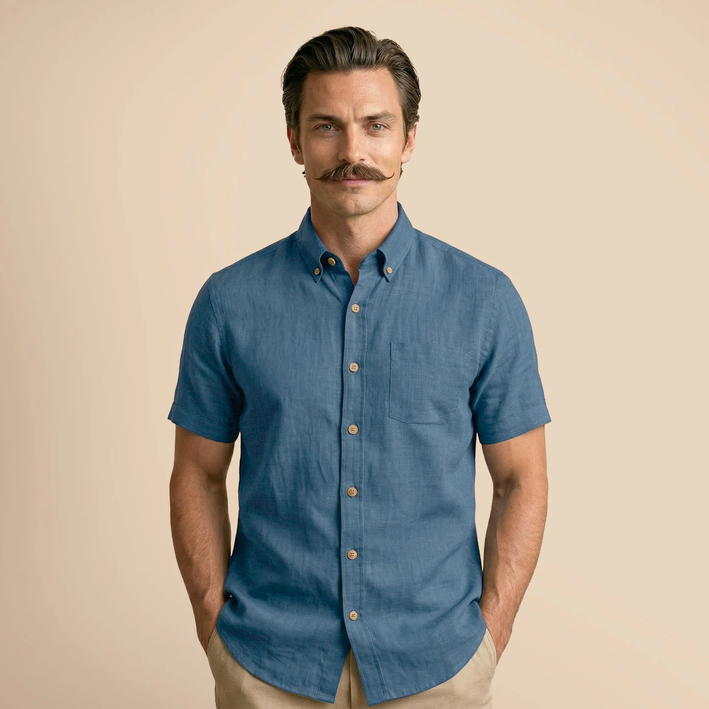 Breeze Linen Half Sleeves Shirt In Indigo - Image 6