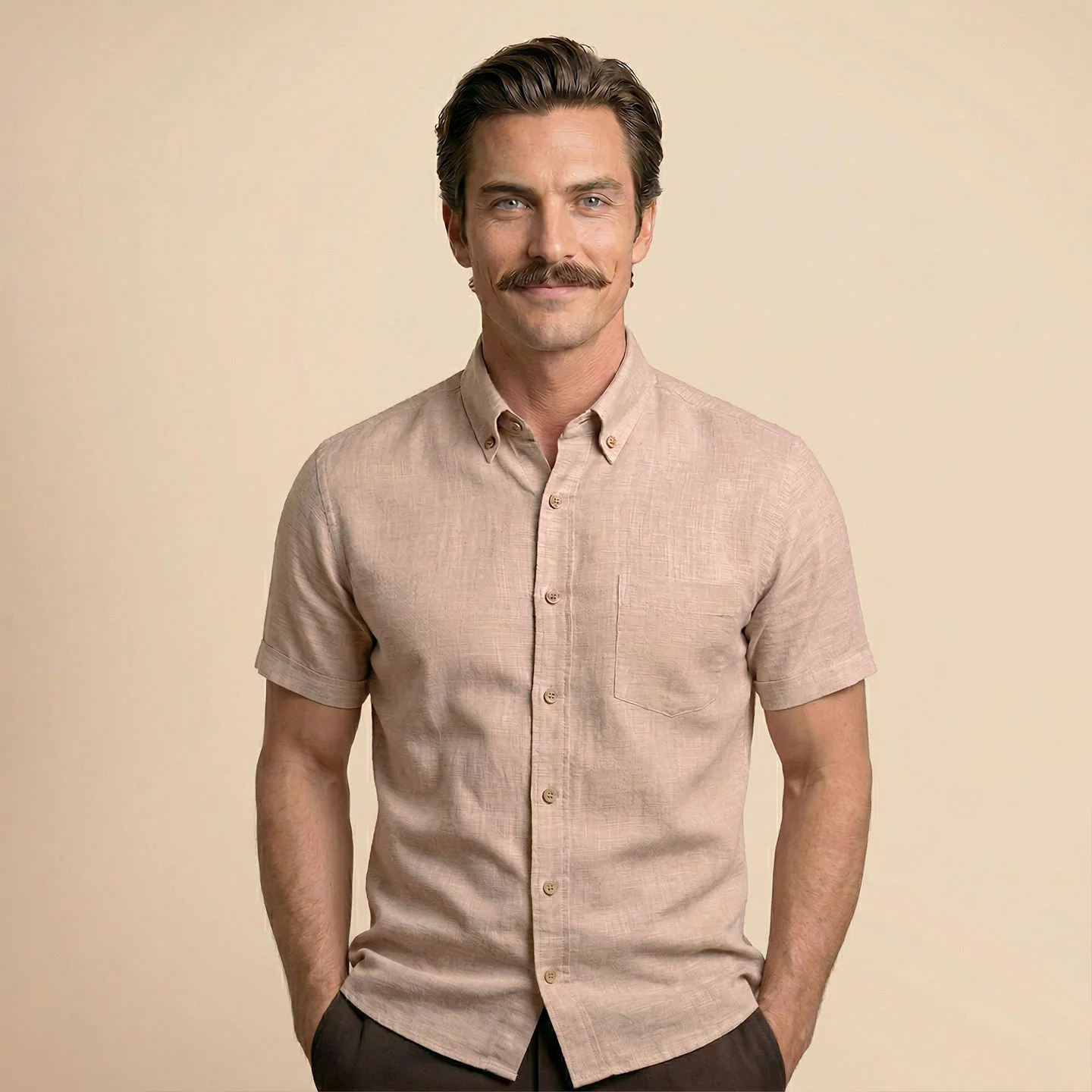 Breeze Linen Half Sleeves Shirt In Velvet Rose - Image 3