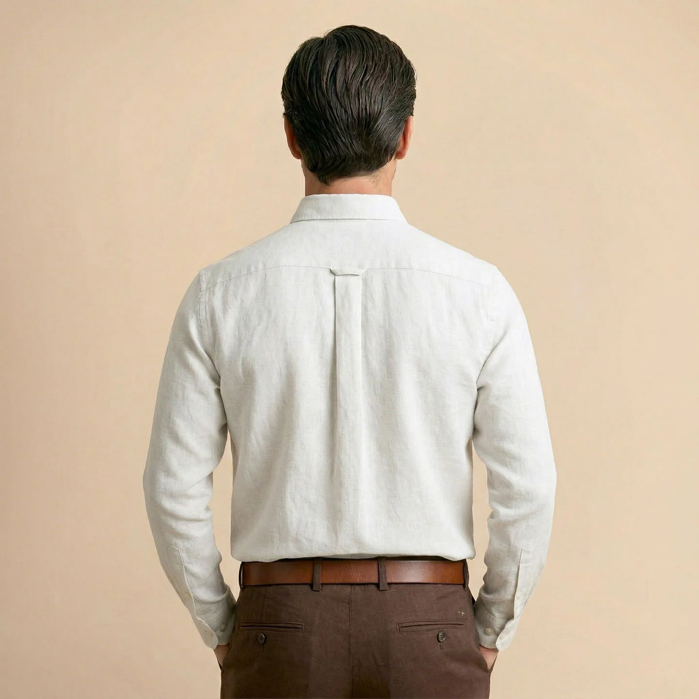 Breeze Linen Full Sleeves Shirt In Ivory - Image 4