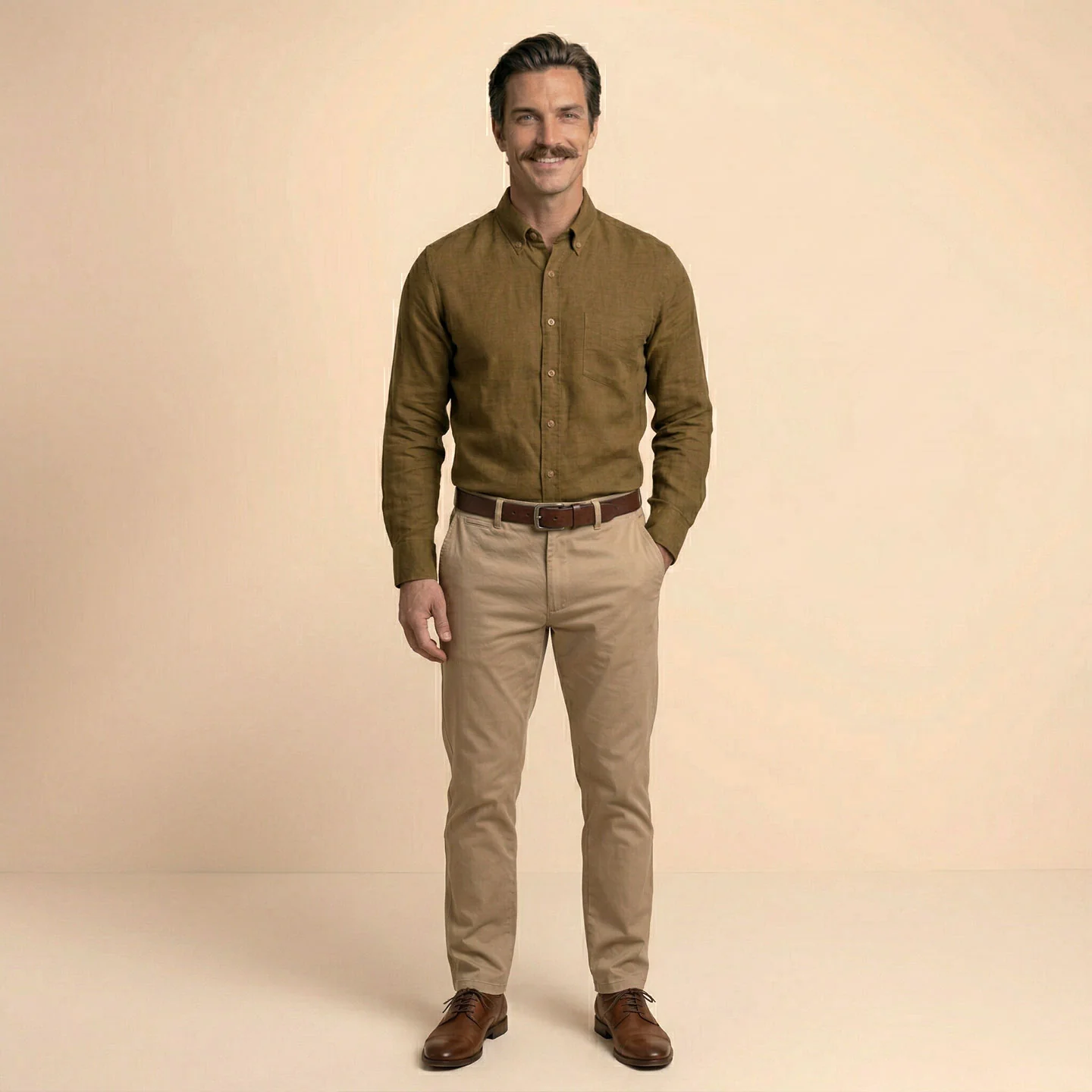 Breeze Linen Full Sleeves Shirt In Mocha - Image 5