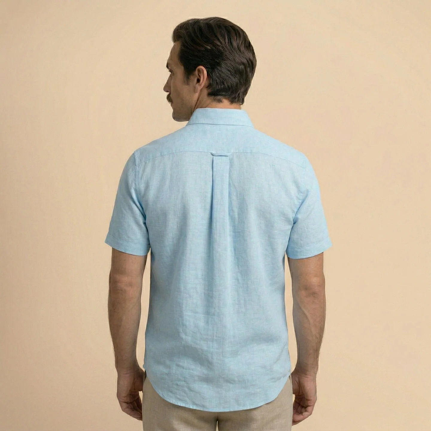 Breeze Linen Half Sleeves Shirt In Powder Blue - Image 4