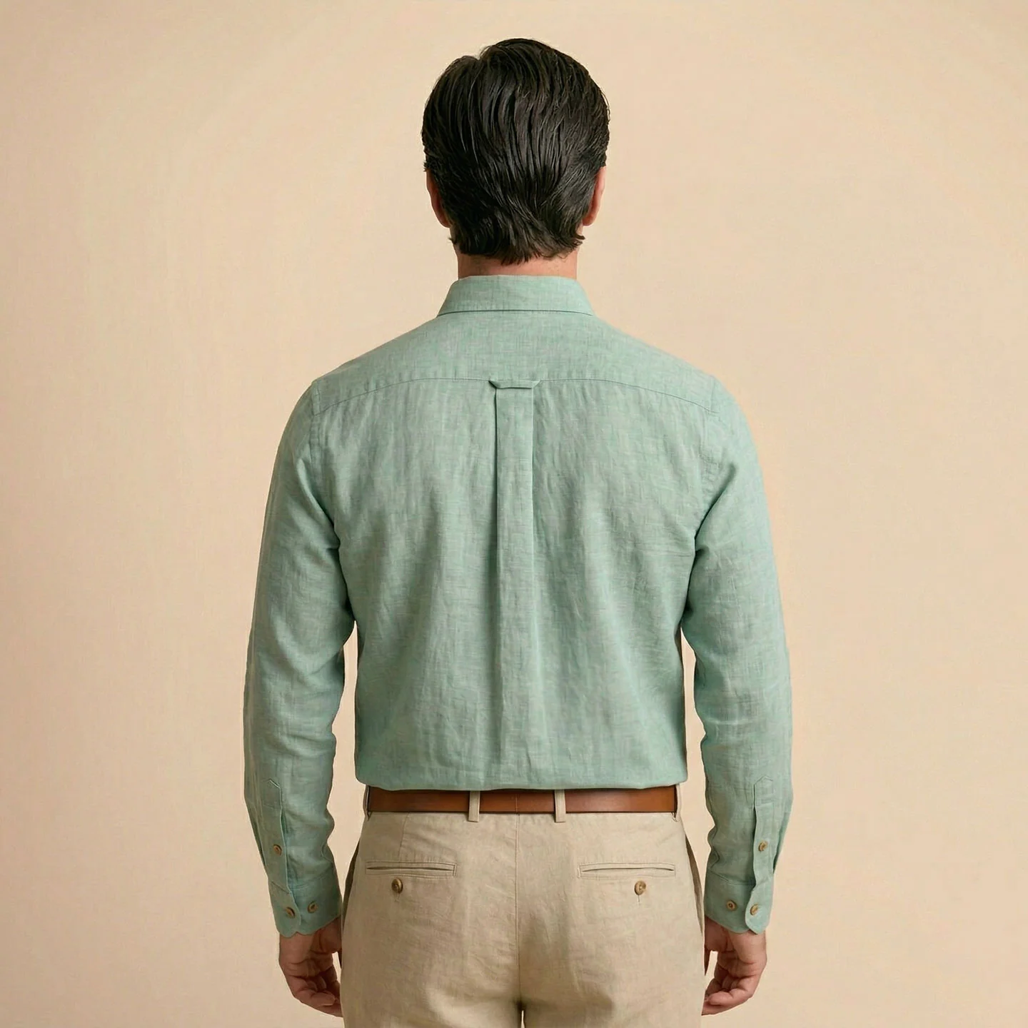 Breeze Linen Full Sleeves Shirt In Seaweed - Image 4