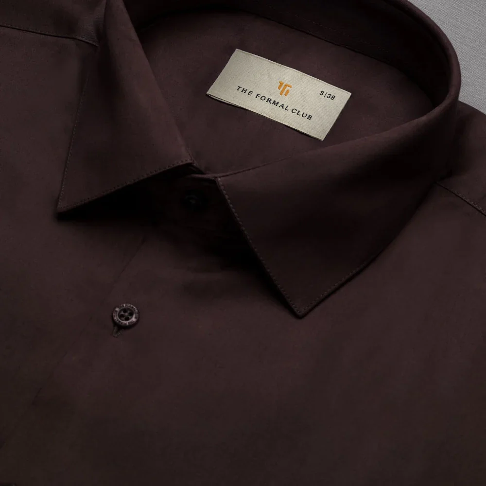 Cambridge Giza Cotton Shirt In Coffee - Image 3