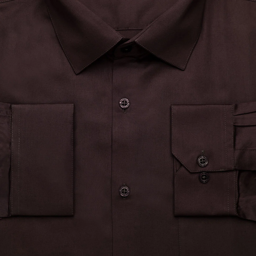 Cambridge Giza Cotton Shirt In Coffee - Image 4