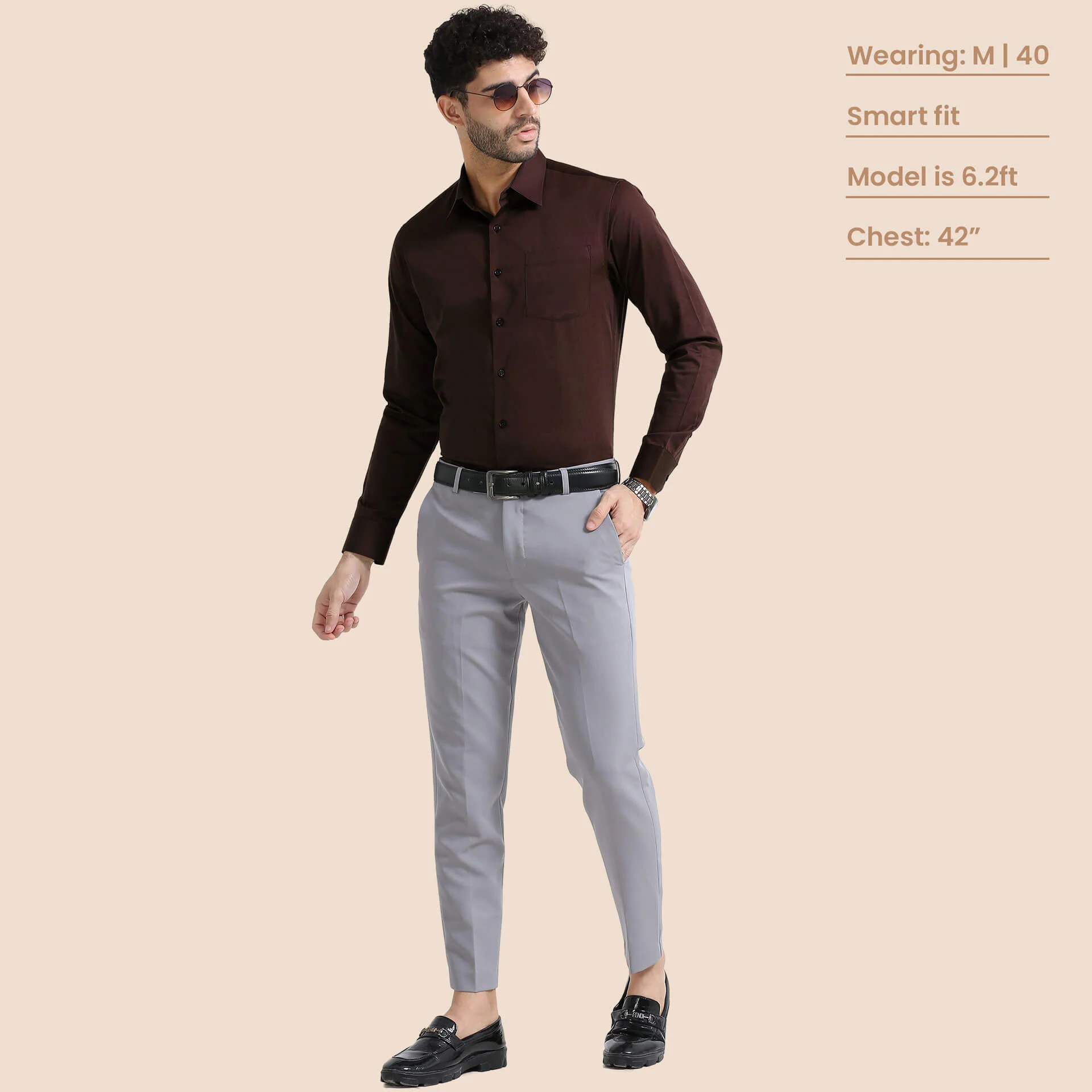 Cambridge Giza Cotton Shirt In Coffee - Image 8
