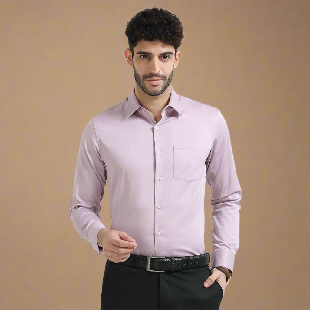Cambridge Giza Cotton Shirt In Dusty Rose - Image 8
