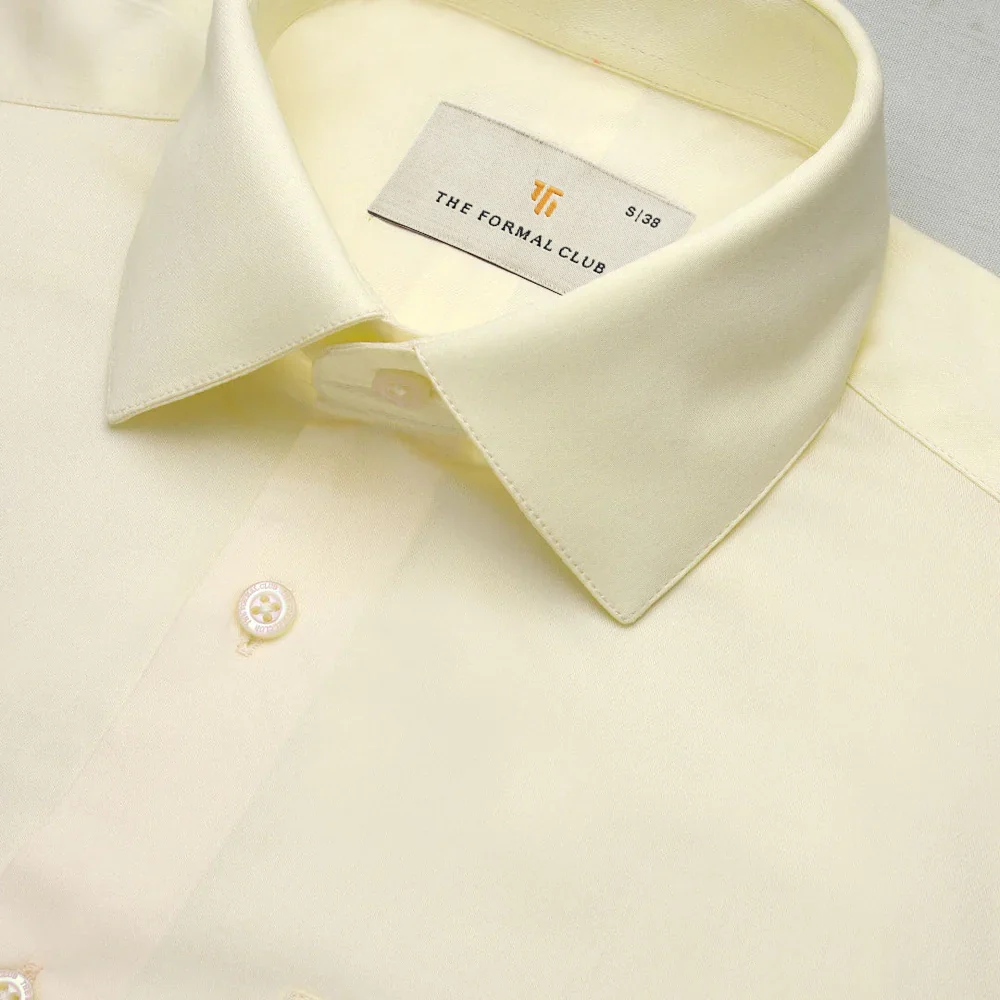 Cambridge Giza Cotton Shirt In Lemon Frost - Image 3