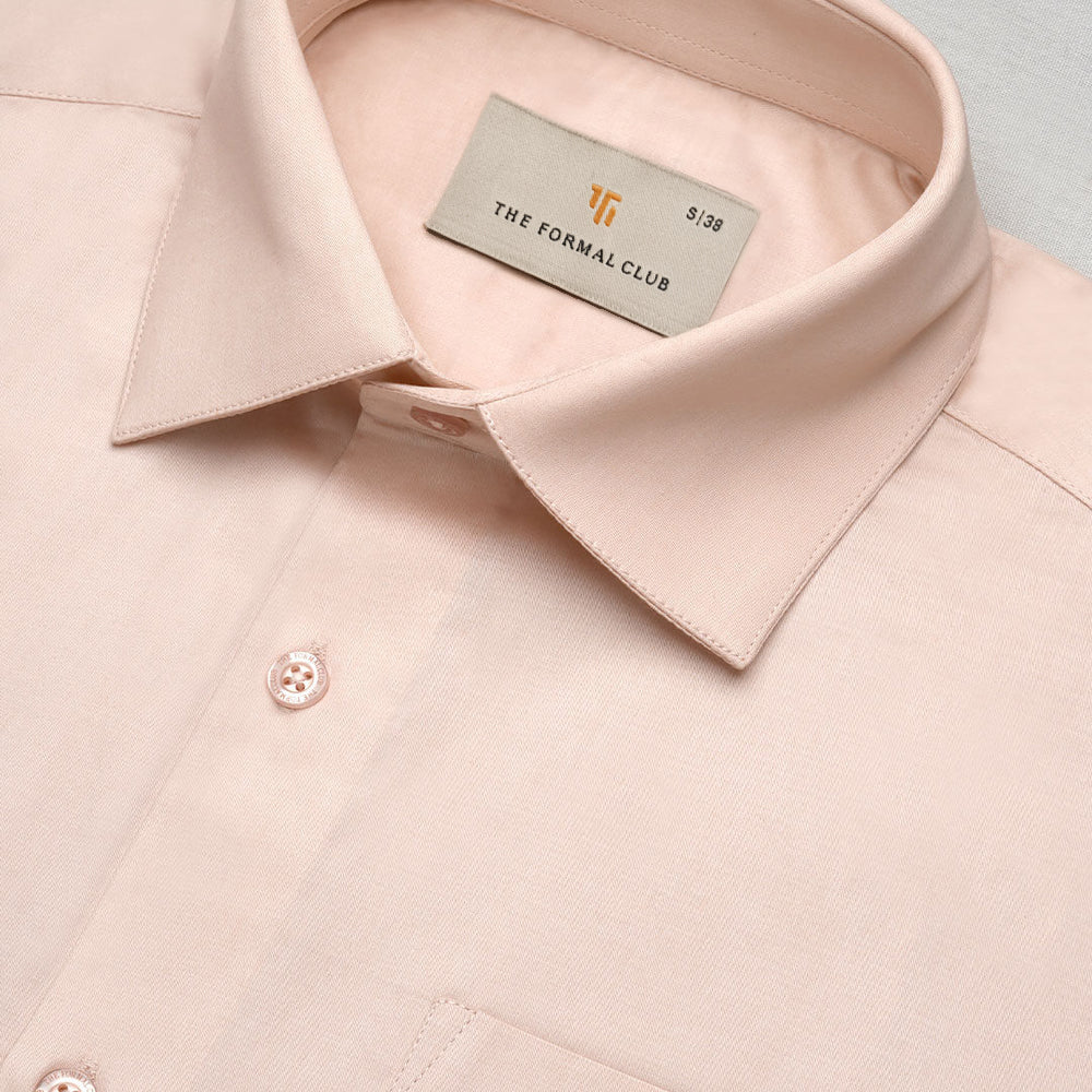 Cambridge Giza Cotton Shirt In Peach Fuzz - Image 3