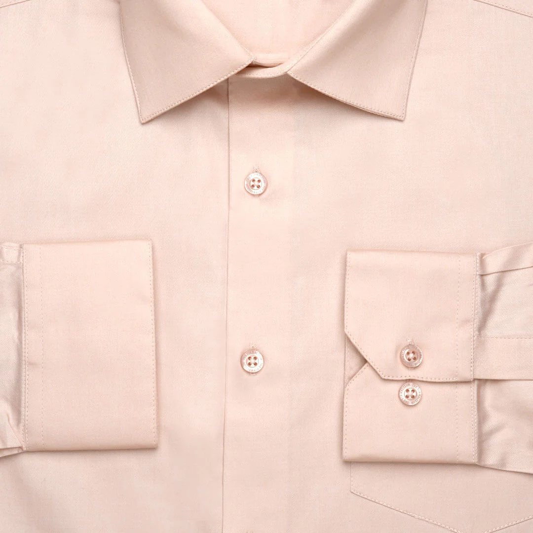 Cambridge Giza Cotton Shirt In Peach Fuzz - Image 4