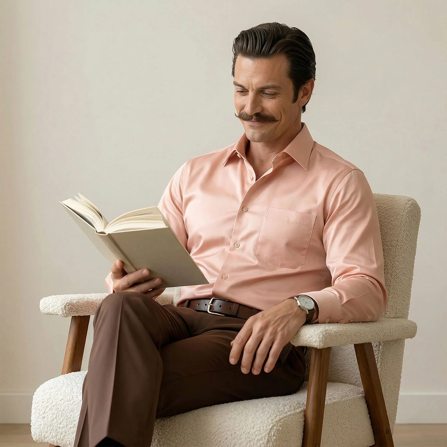 Cambridge Giza Cotton Shirt In Peach Fuzz - Image 7