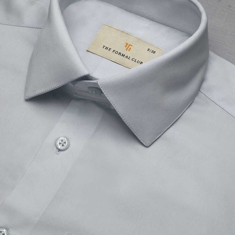 Cambridge Giza Cotton Shirt In Pewter - Image 3