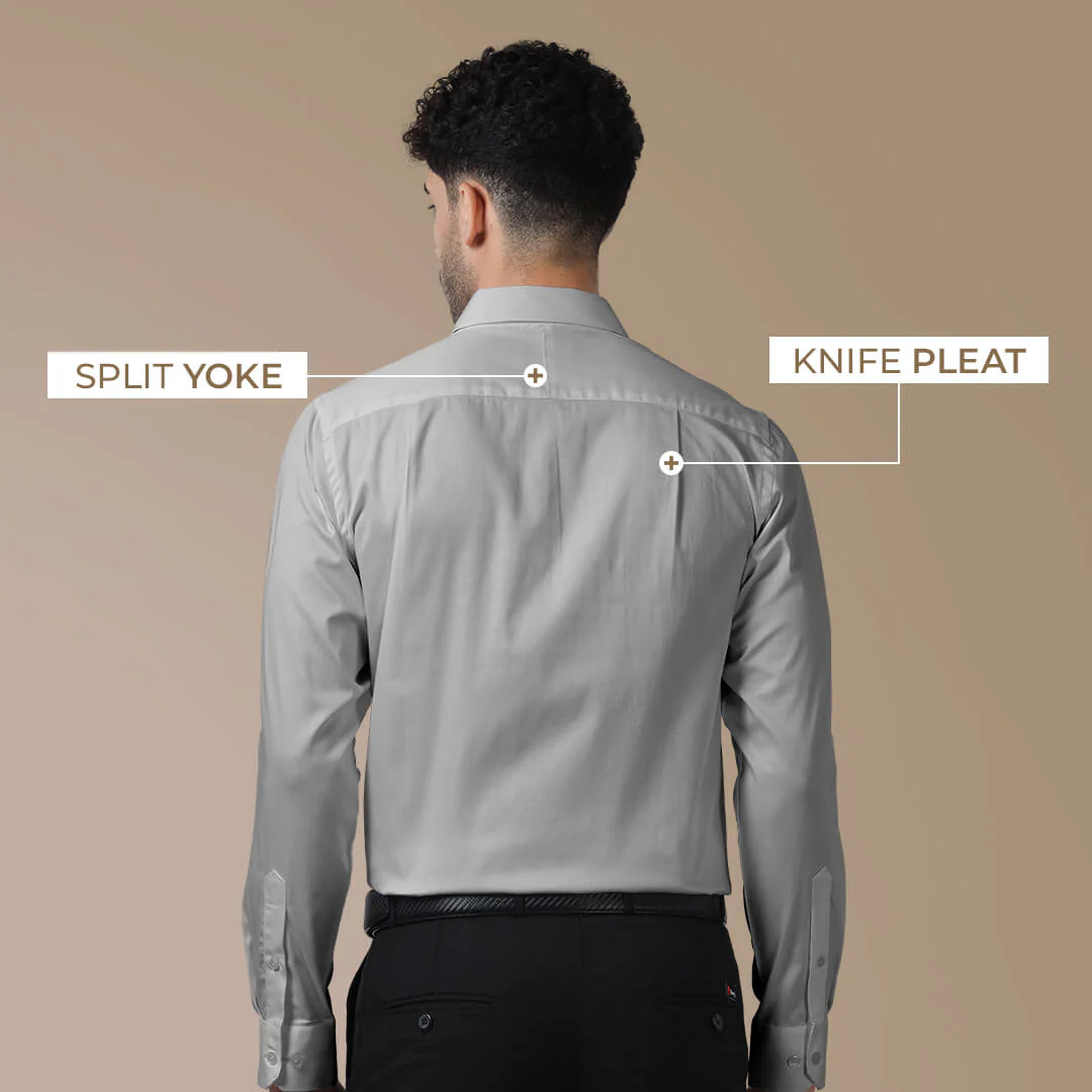Cambridge Giza Cotton Shirt In Pewter - Image 8