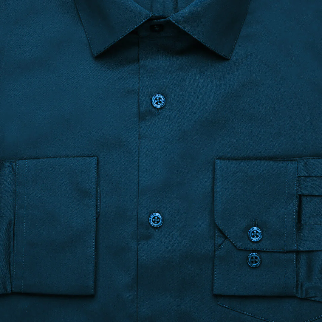 Cambridge Giza Cotton Shirt In Slate Blue - Image 4