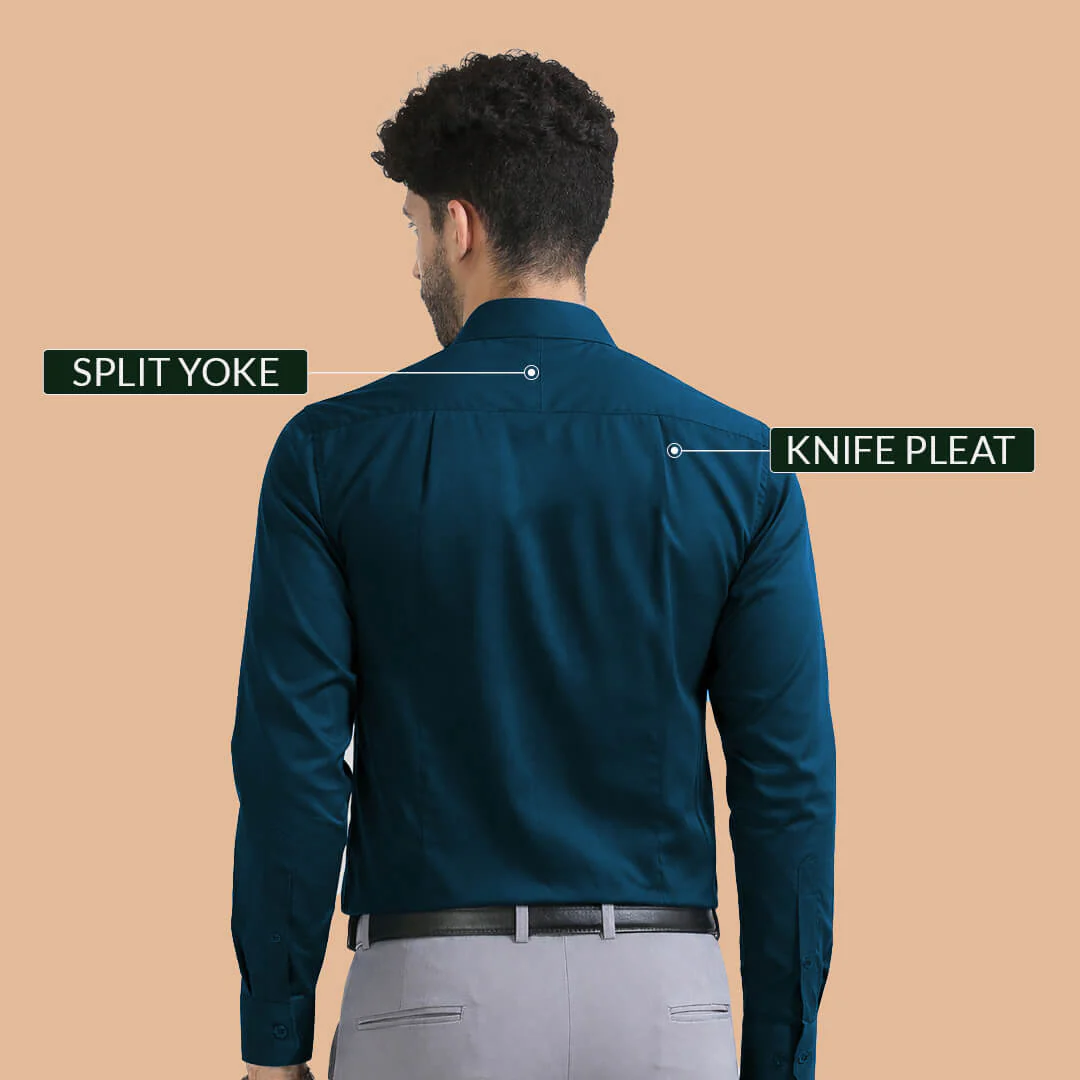 Cambridge Giza Cotton Shirt In Slate Blue - Image 7