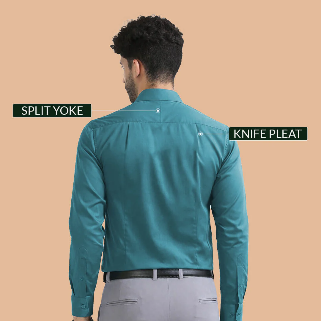 Cambridge Giza Cotton Shirt In Teal - Image 6