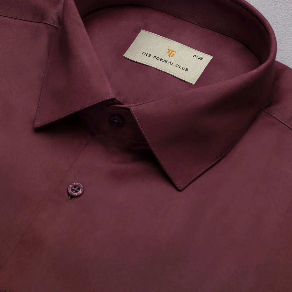Cambridge Giza Cotton Shirt In Wineberry - Image 3