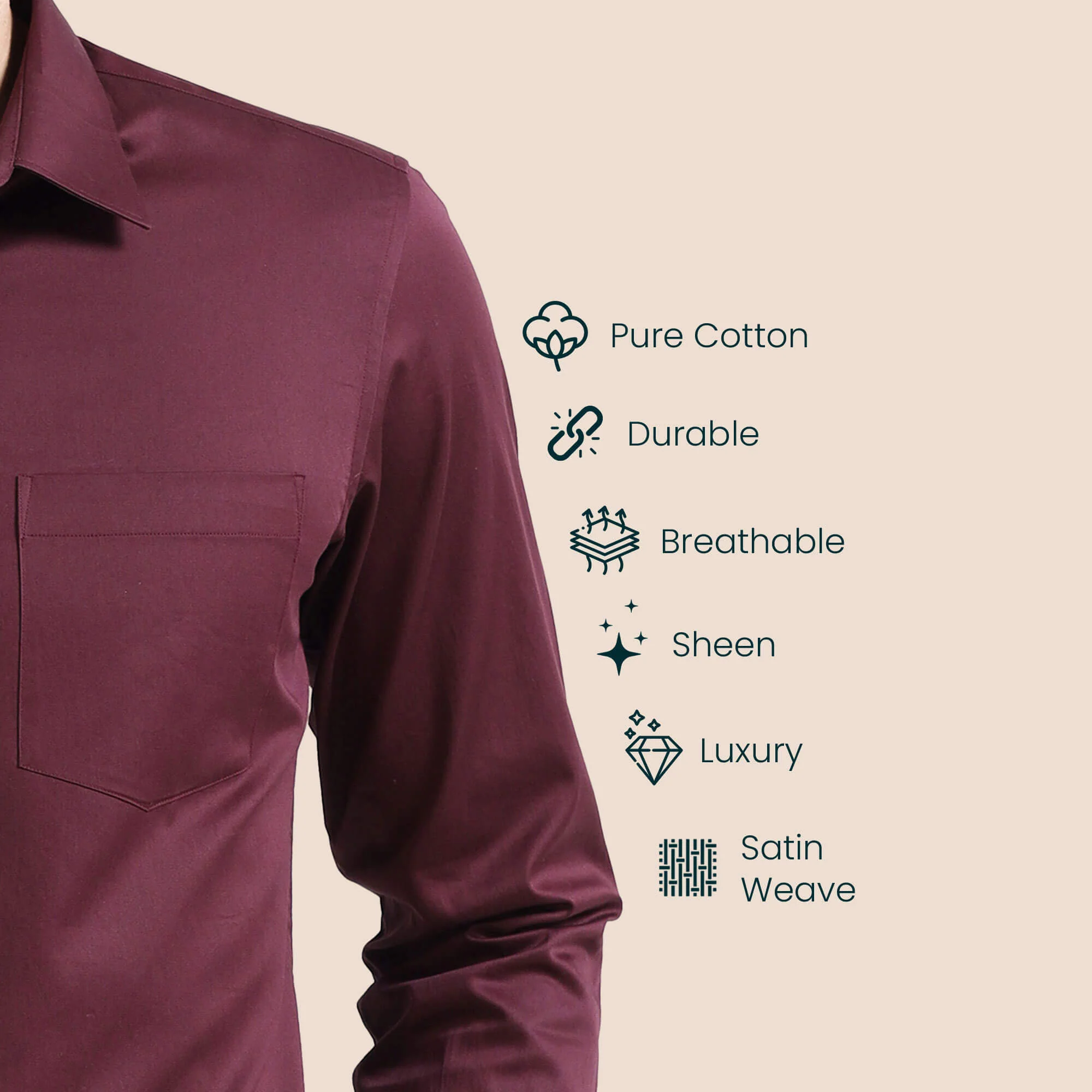 Cambridge Giza Cotton Shirt In Wineberry - Image 5