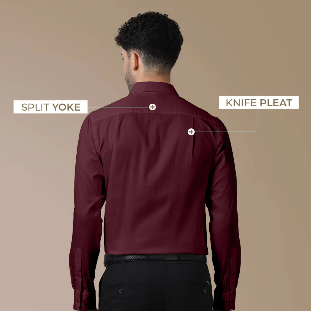Cambridge Giza Cotton Shirt In Wineberry - Image 6