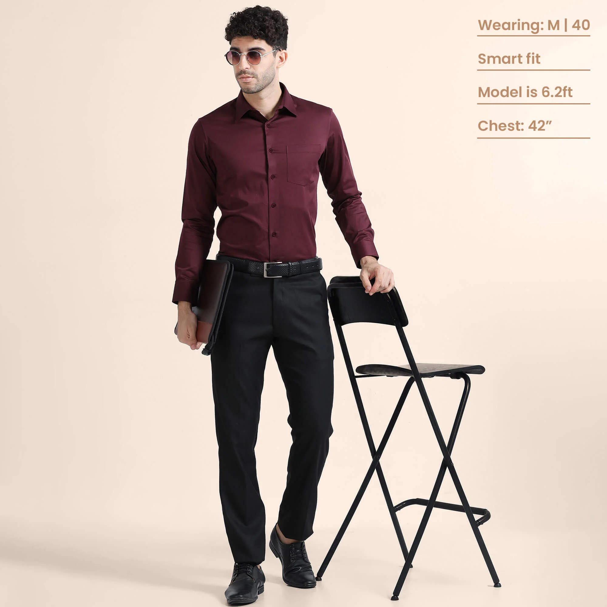 Cambridge Giza Cotton Shirt In Wineberry - Image 7