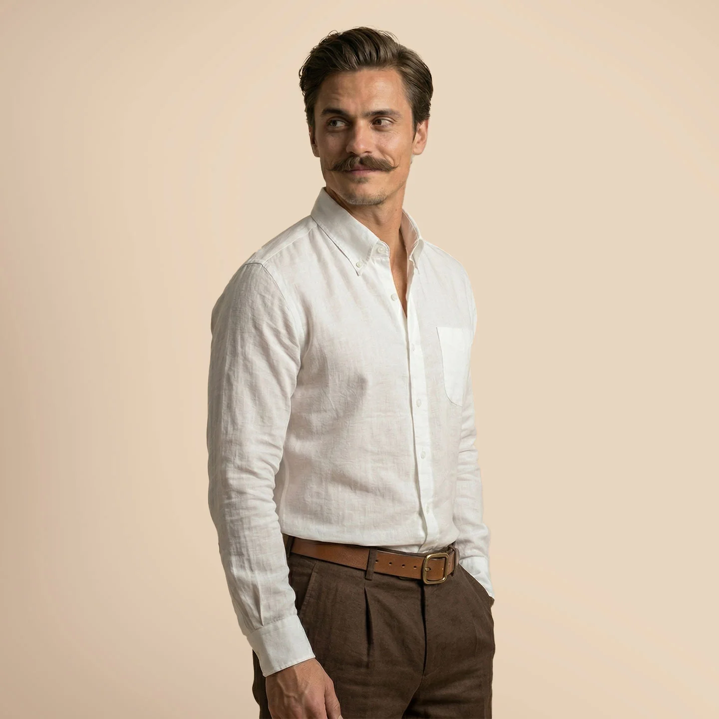 Cedar Pure Linen Full Sleeves Shirt in Snow - Image 3