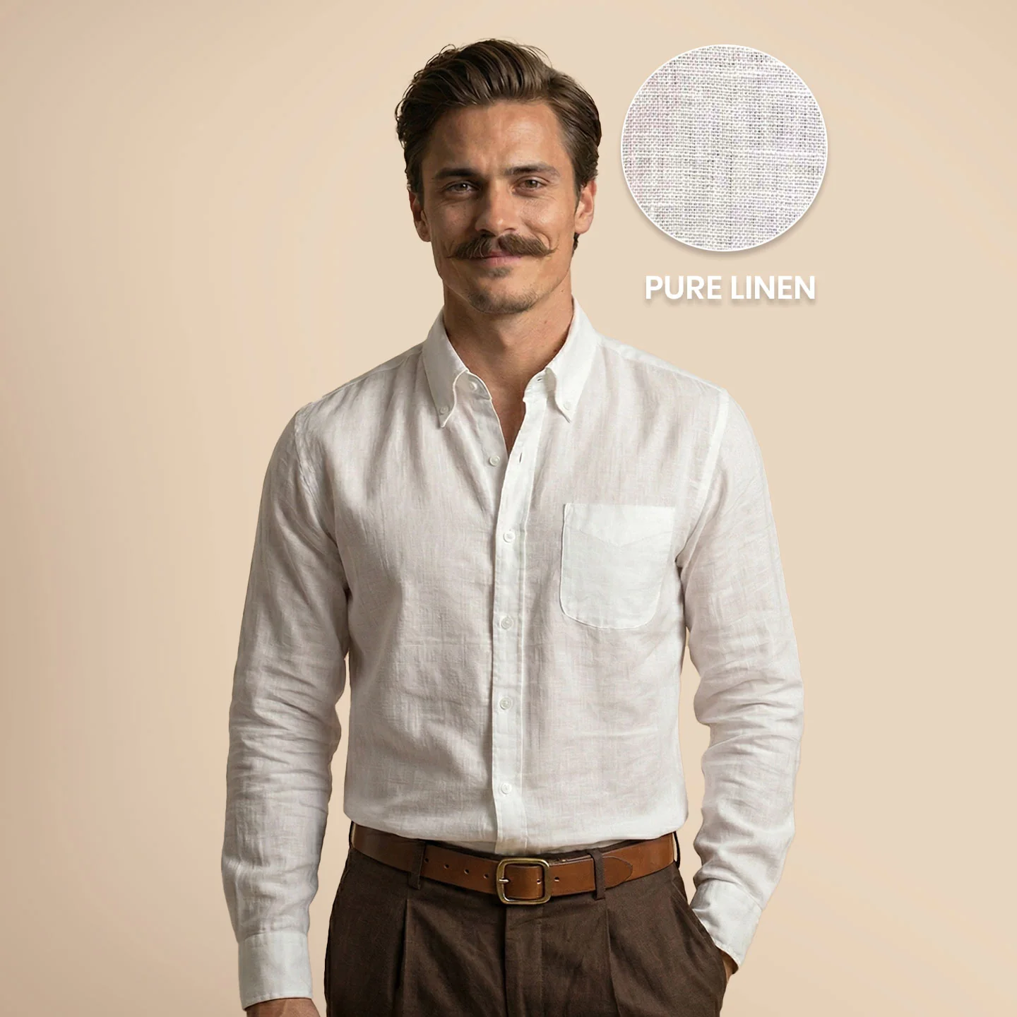 Cedar Pure Linen Full Sleeves Shirt in Snow - Image 8