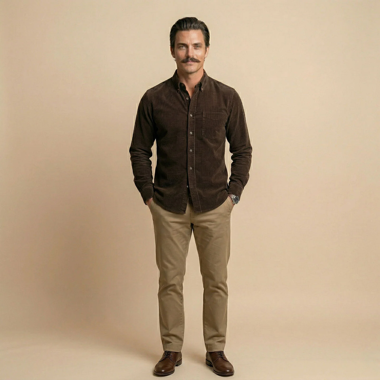 Cruise Corduroy Shirt In Chestnut - Image 7