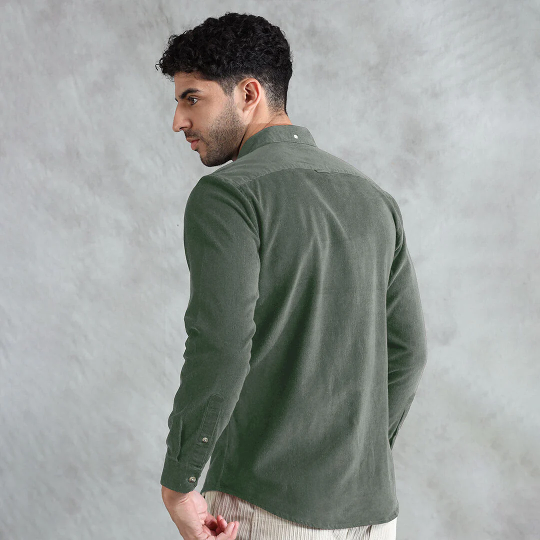 Cruise Corduroy Shirt In Leaf Green - Image 6