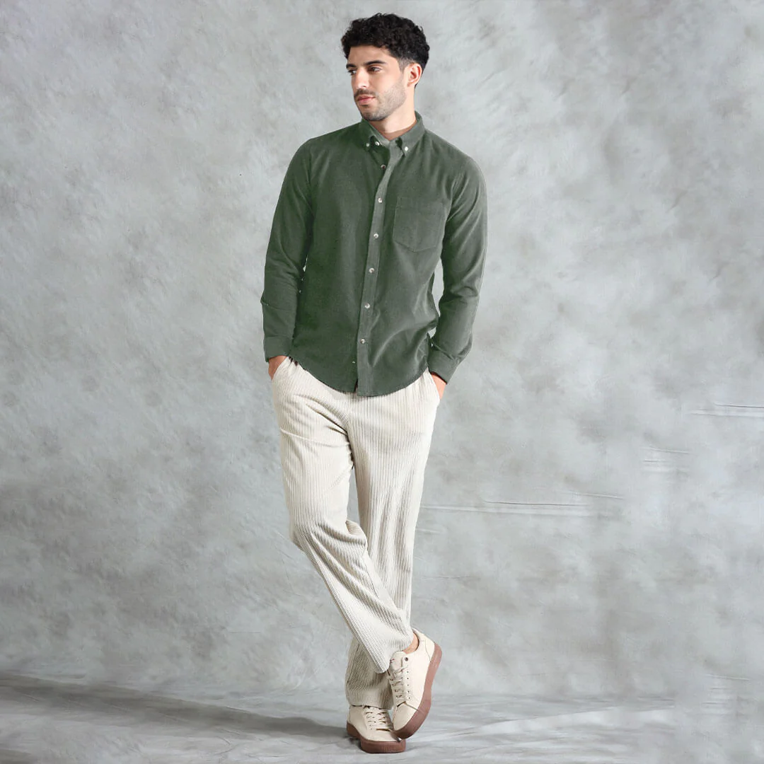 Cruise Corduroy Shirt In Leaf Green - Image 8