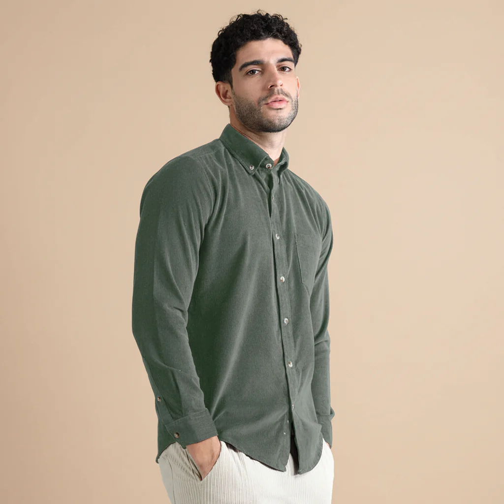 Cruise Corduroy Shirt In Leaf Green - Image 9