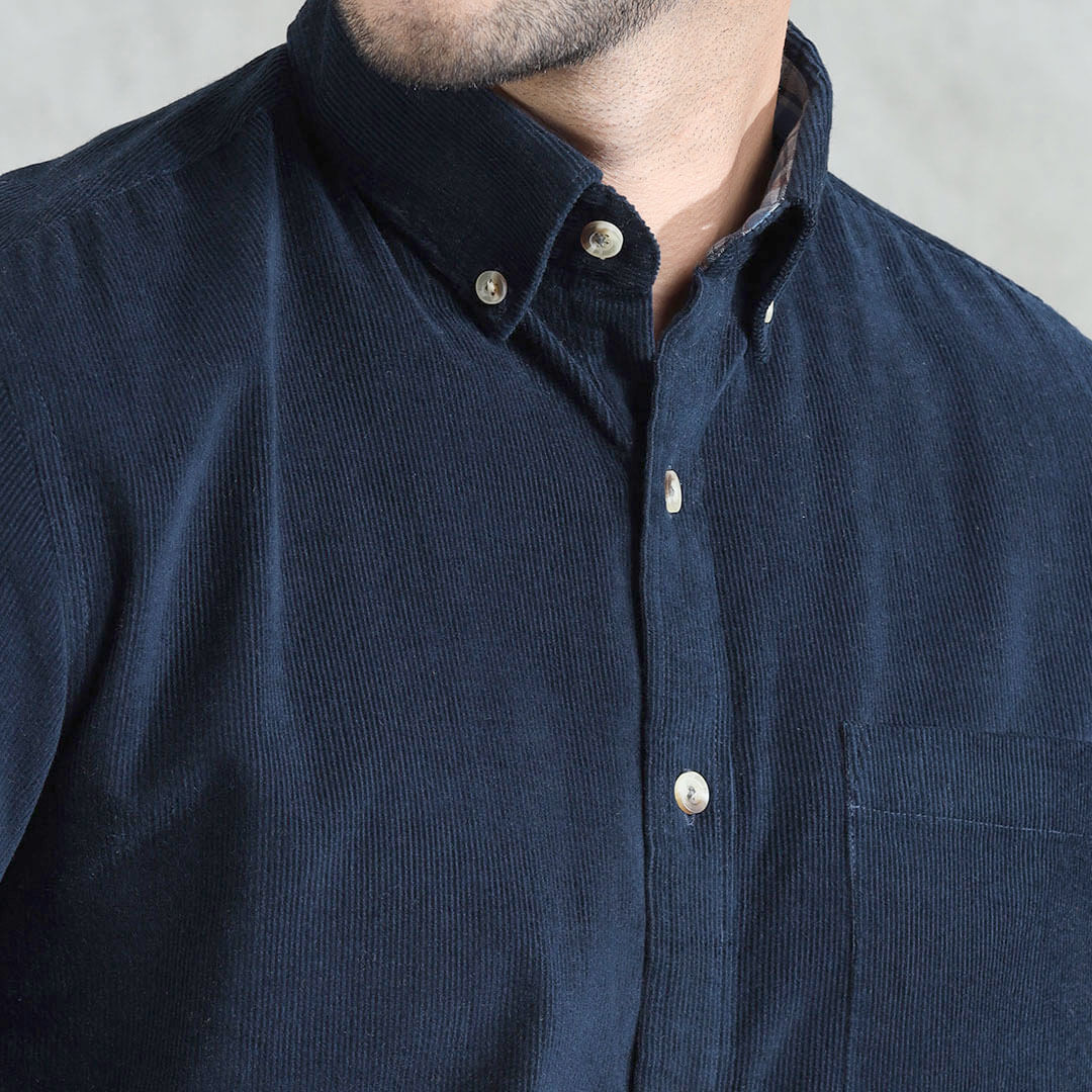 Cruise Corduroy Shirt In Navy Saphire - Image 5