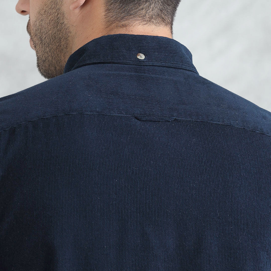 Cruise Corduroy Shirt In Navy Saphire - Image 7