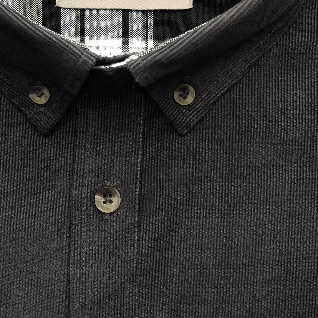 Cruise Corduroy Shirt In Steel Grey - Image 4