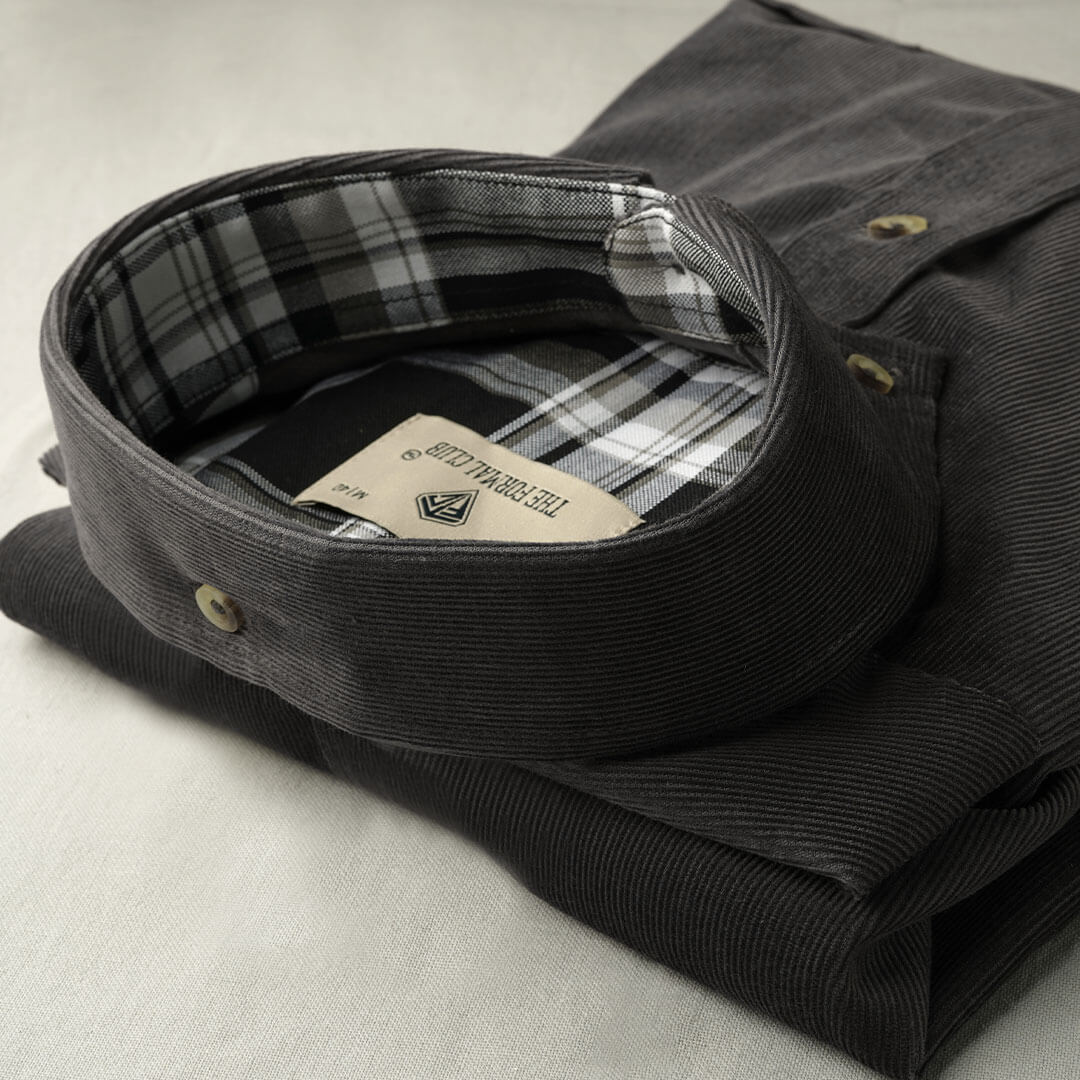 Cruise Corduroy Shirt In Steel Grey - Image 5