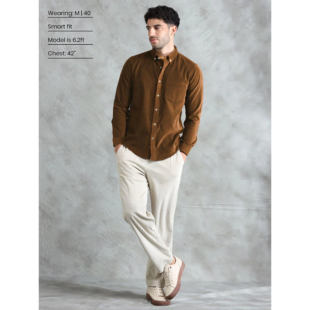 Cruise Corduroy Shirt In Tan - Image 10