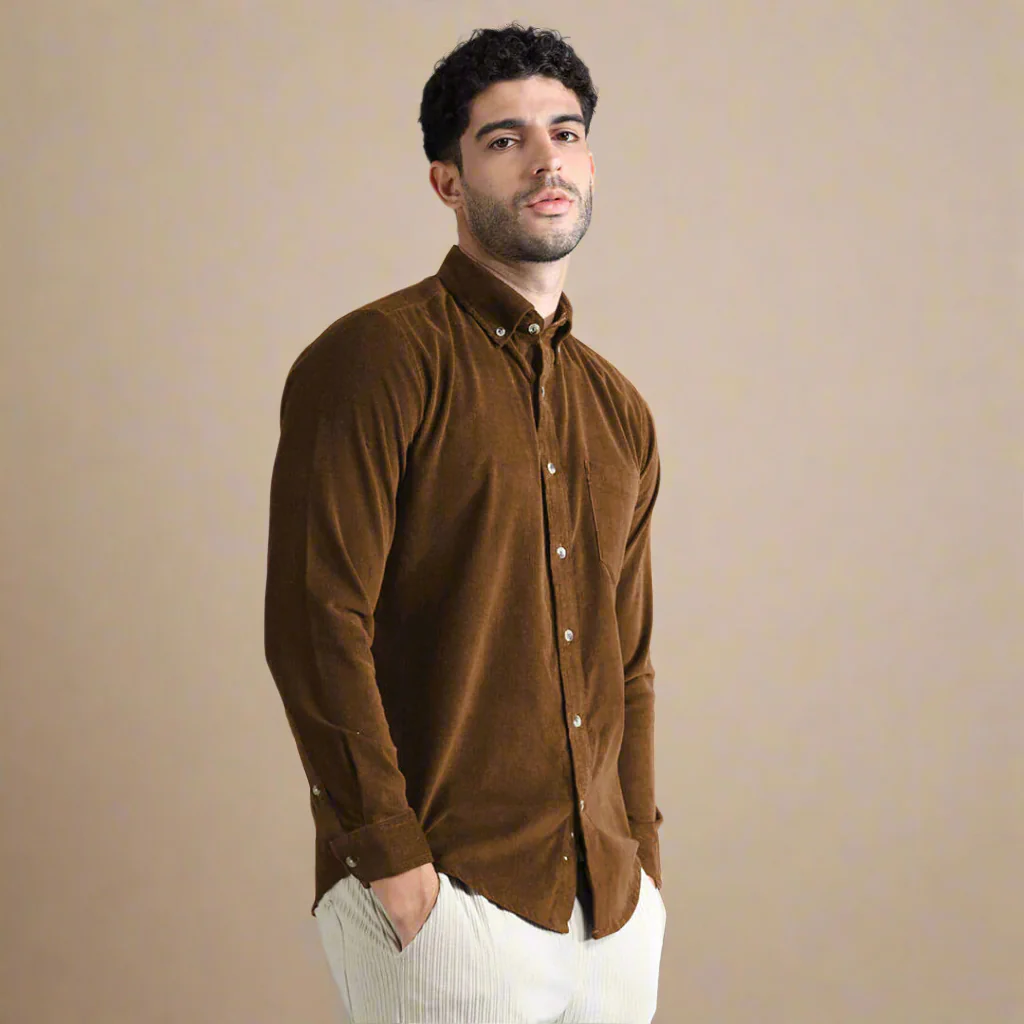 Cruise Corduroy Shirt In Tan - Image 12